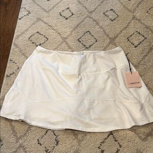 Cream Skater Mini Skirt Casual Resort Wear